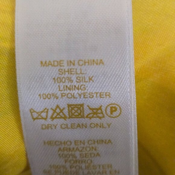 Kate Spade New York Cathleen Print Yellow Silk Wrap Dress Full Bloom Size 4 - Picture 8 of 10